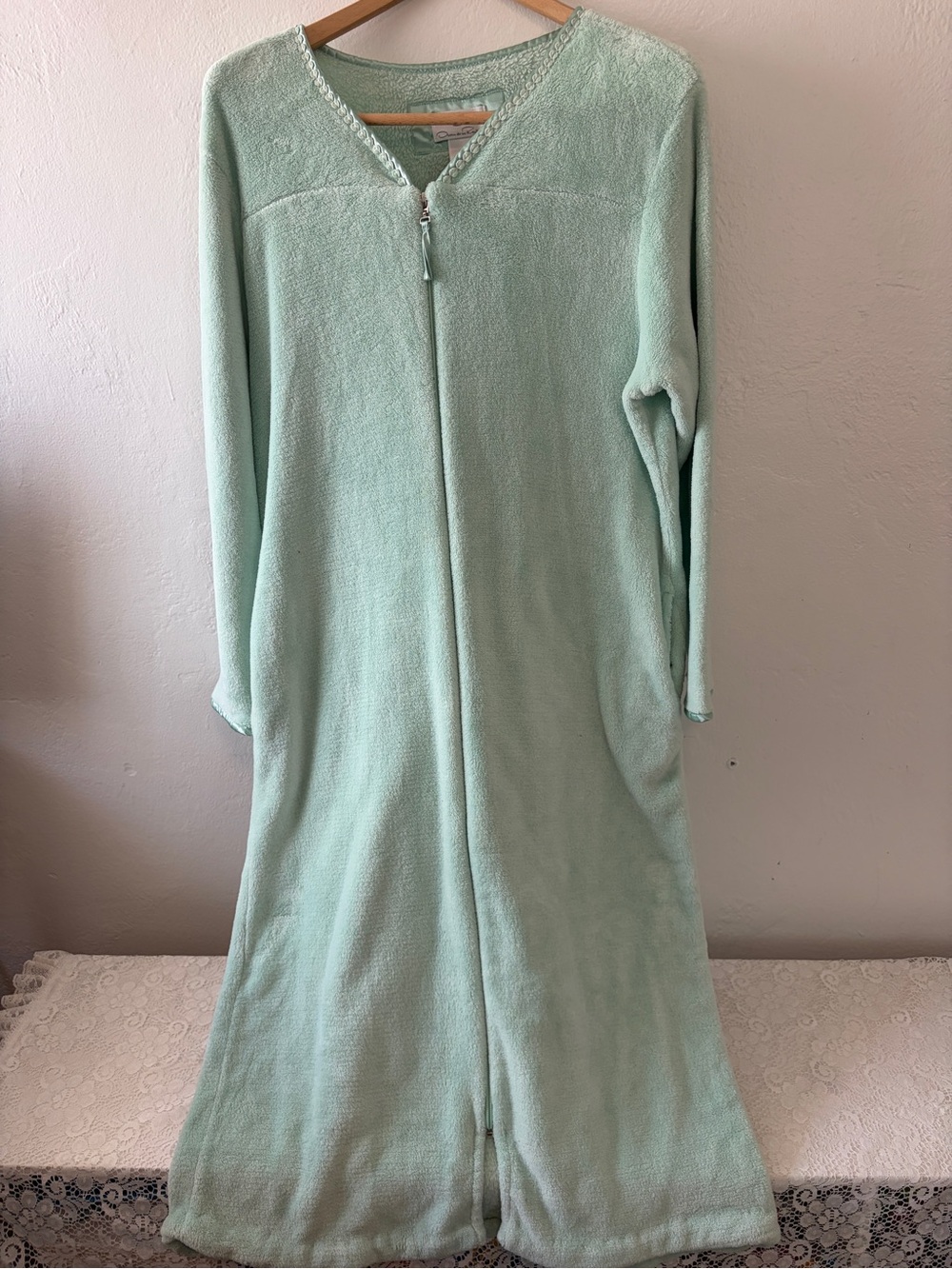 Oscar de la Renta Mint Green Zip-Front Kids Sleep Sack